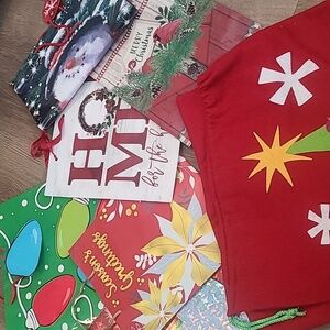 Large Santa Holiday Gift Bag Bundle